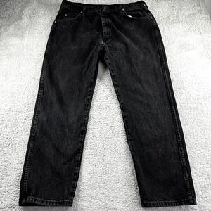 Wrangler Jeans Mens 40x30 Black (38x29) Regular Fit Cowboy Ranch Retro Minimal‎